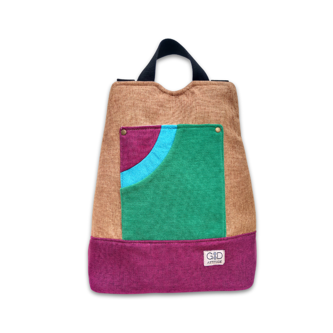 Mochila antirrobo Pocket canela y verde