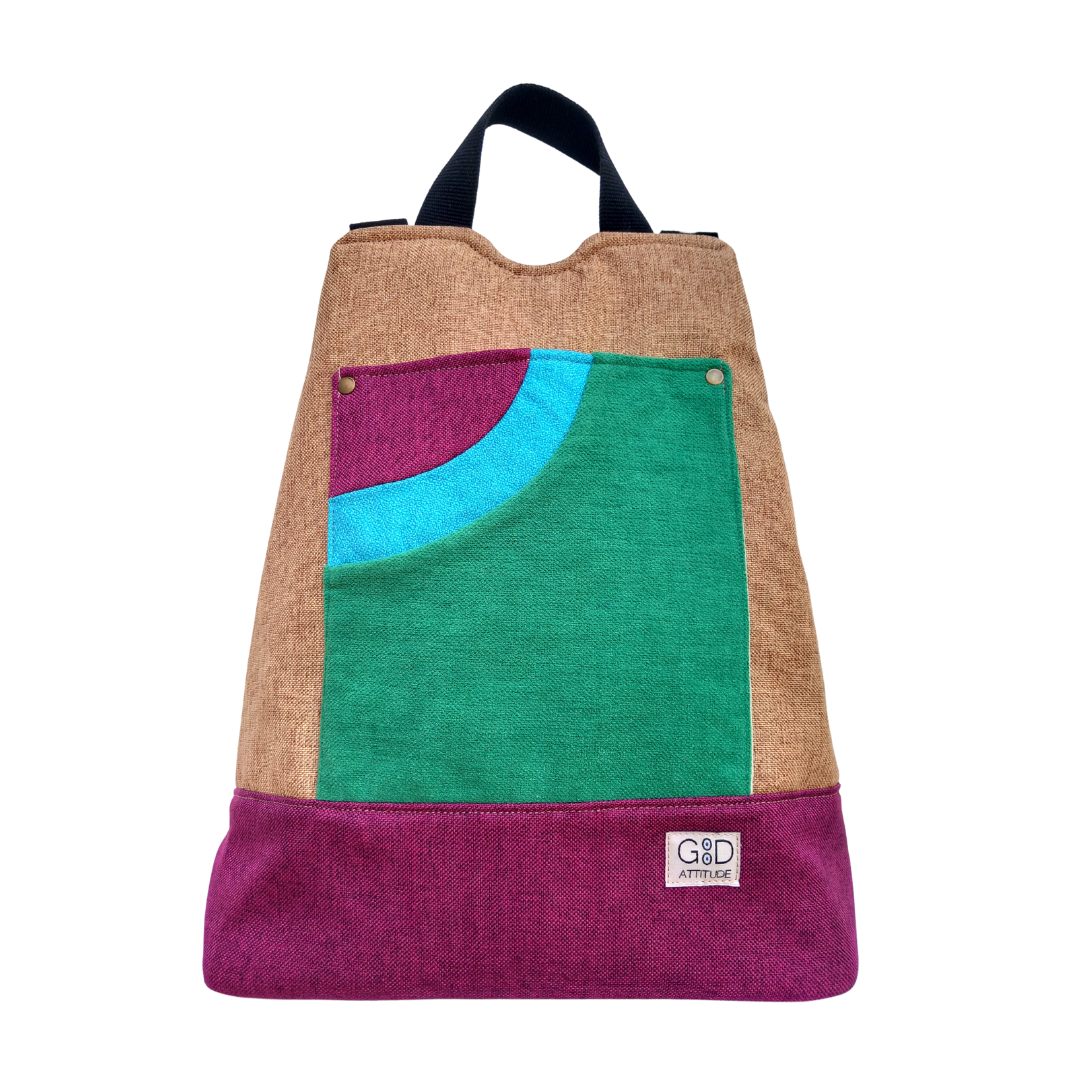 Mochila antirrobo Pocket canela y verde
