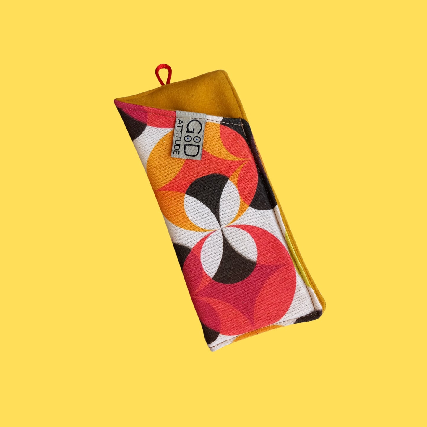 Funda de gafas mini retro amarillo