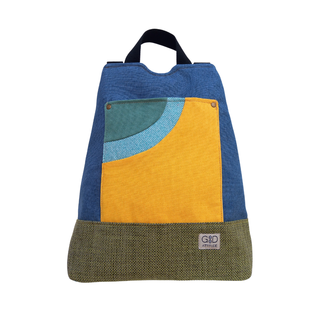 Mochila antirrobo Pocket azul y amarillo