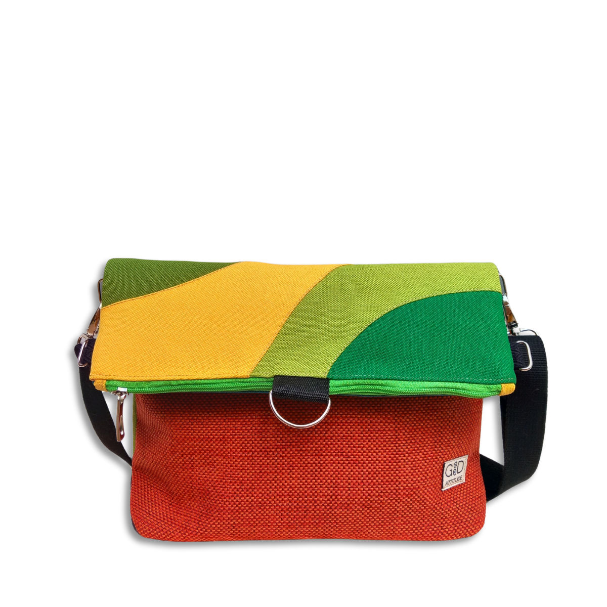 Camaleon multicolor amarillo y naranja