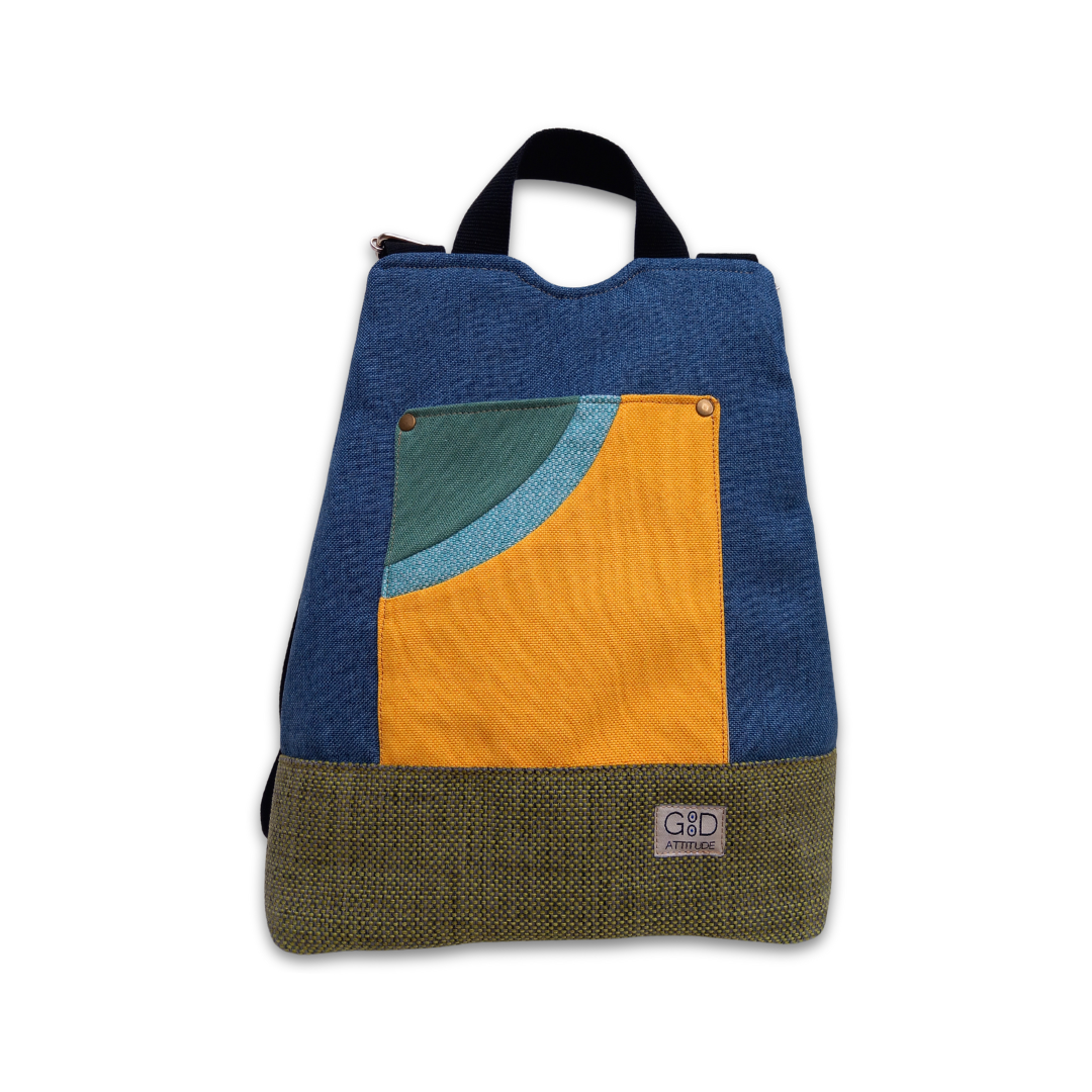Mochila antirrobo Pocket azul y amarillo