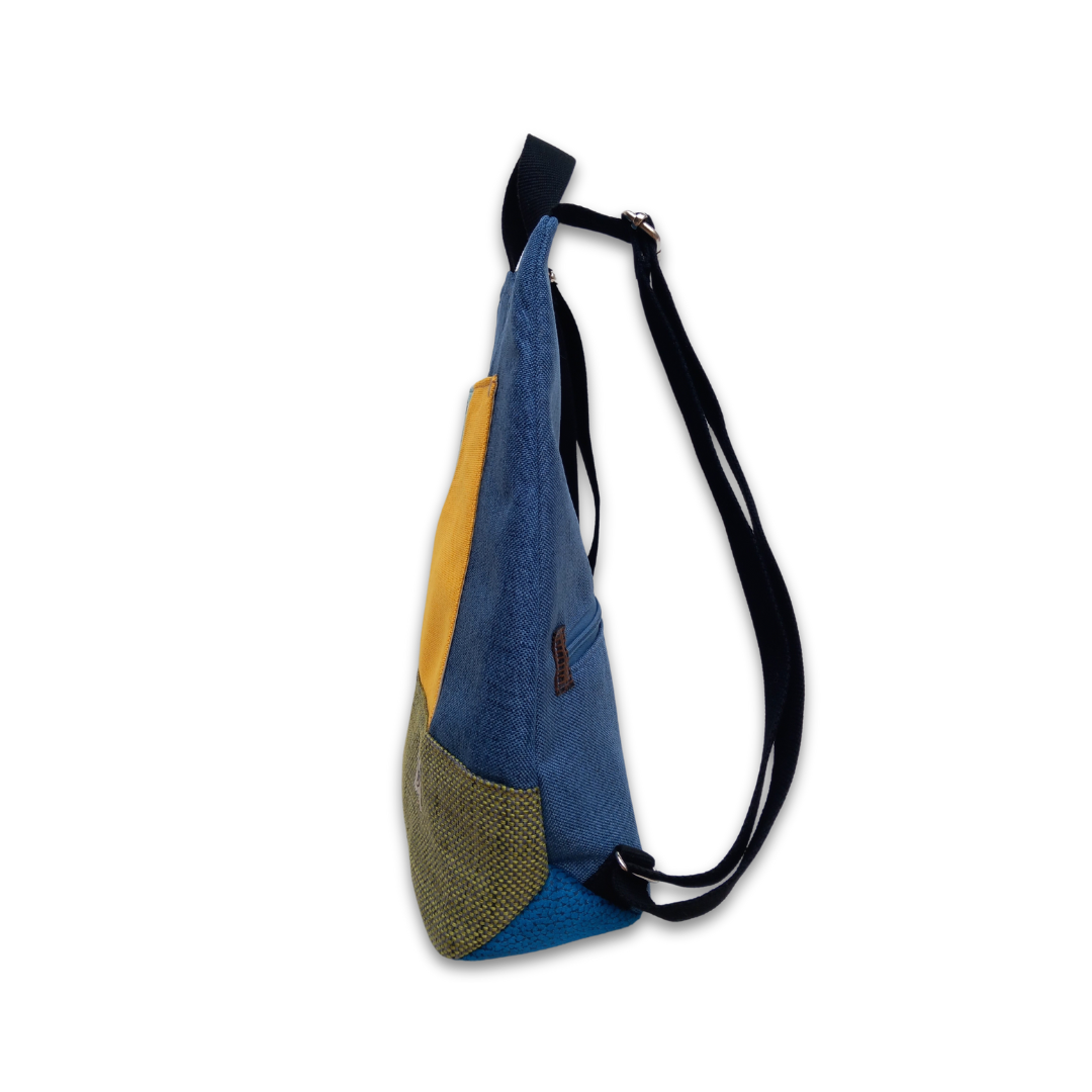 Mochila antirrobo Pocket azul y amarillo