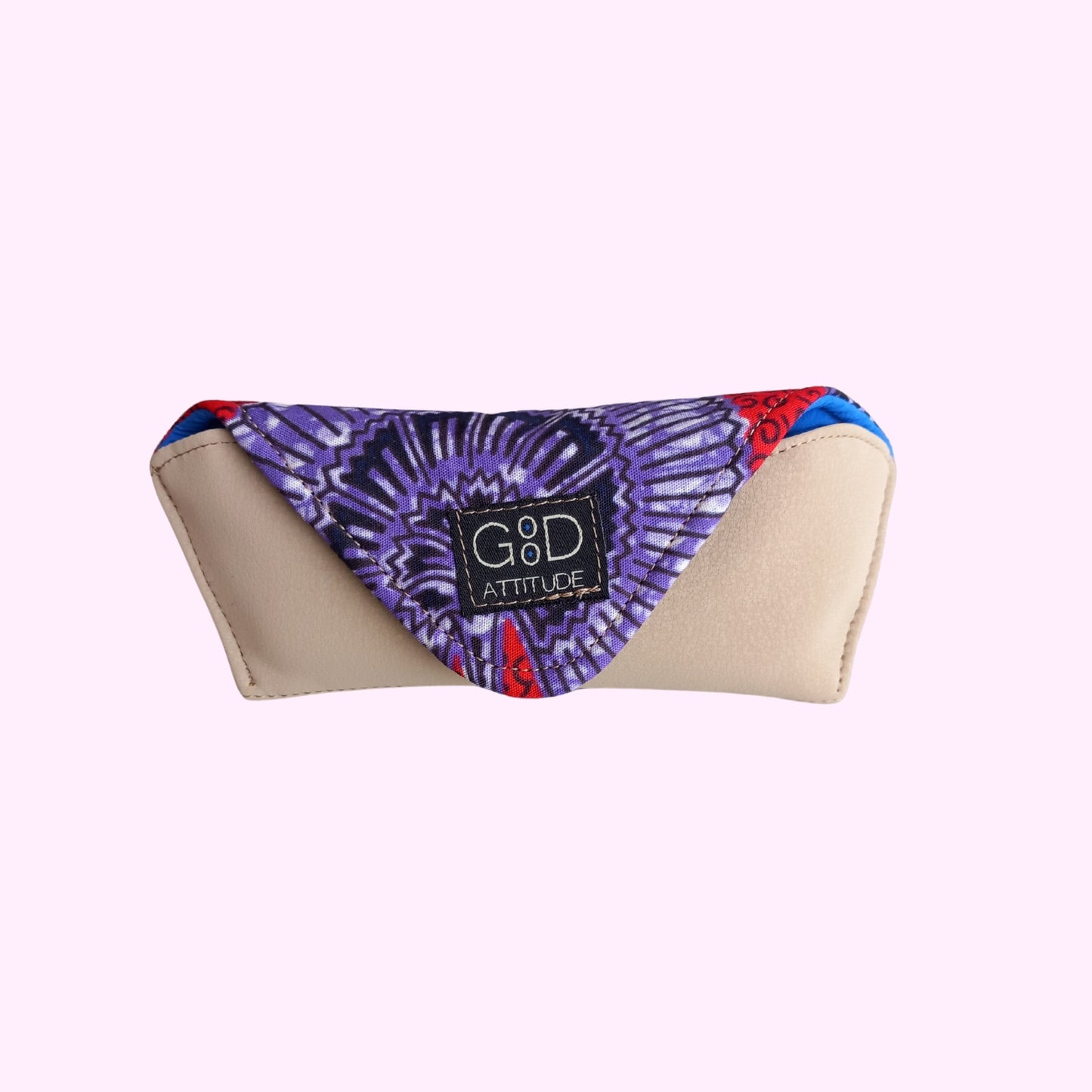 Funda para gafas crema y morado