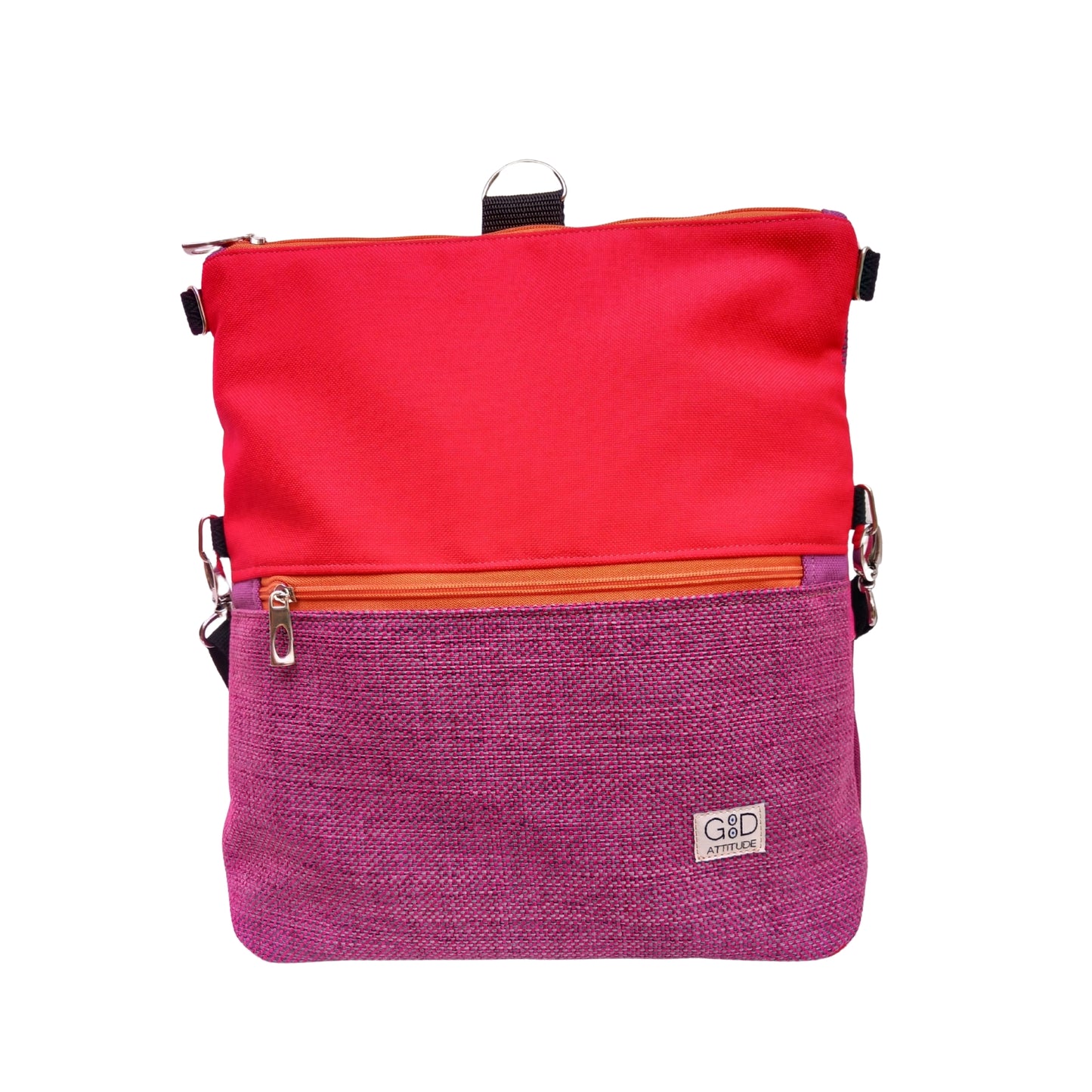 Bolso Camaleón mora y rojo