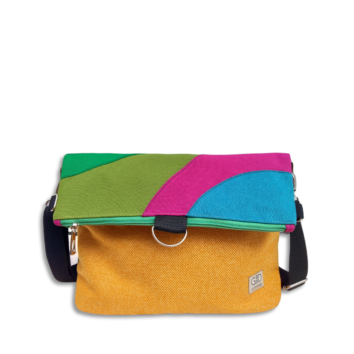 Camaleon multicolor, verde y mora
