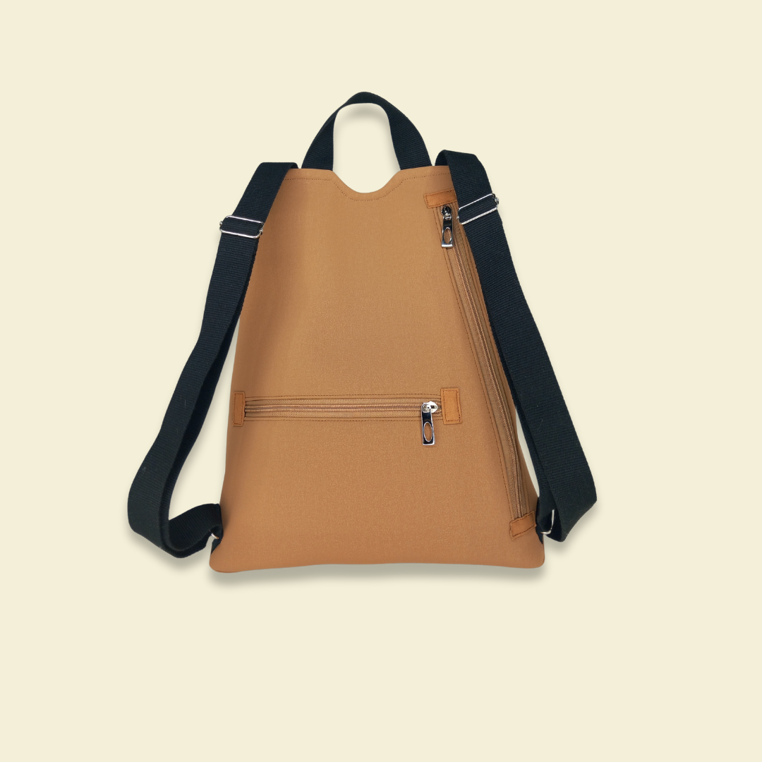 Mochila antirrobo Pocket Ares cuero y naranjas