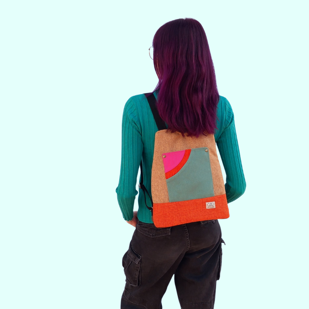 Mochila antirrobo Pocket canela naranja