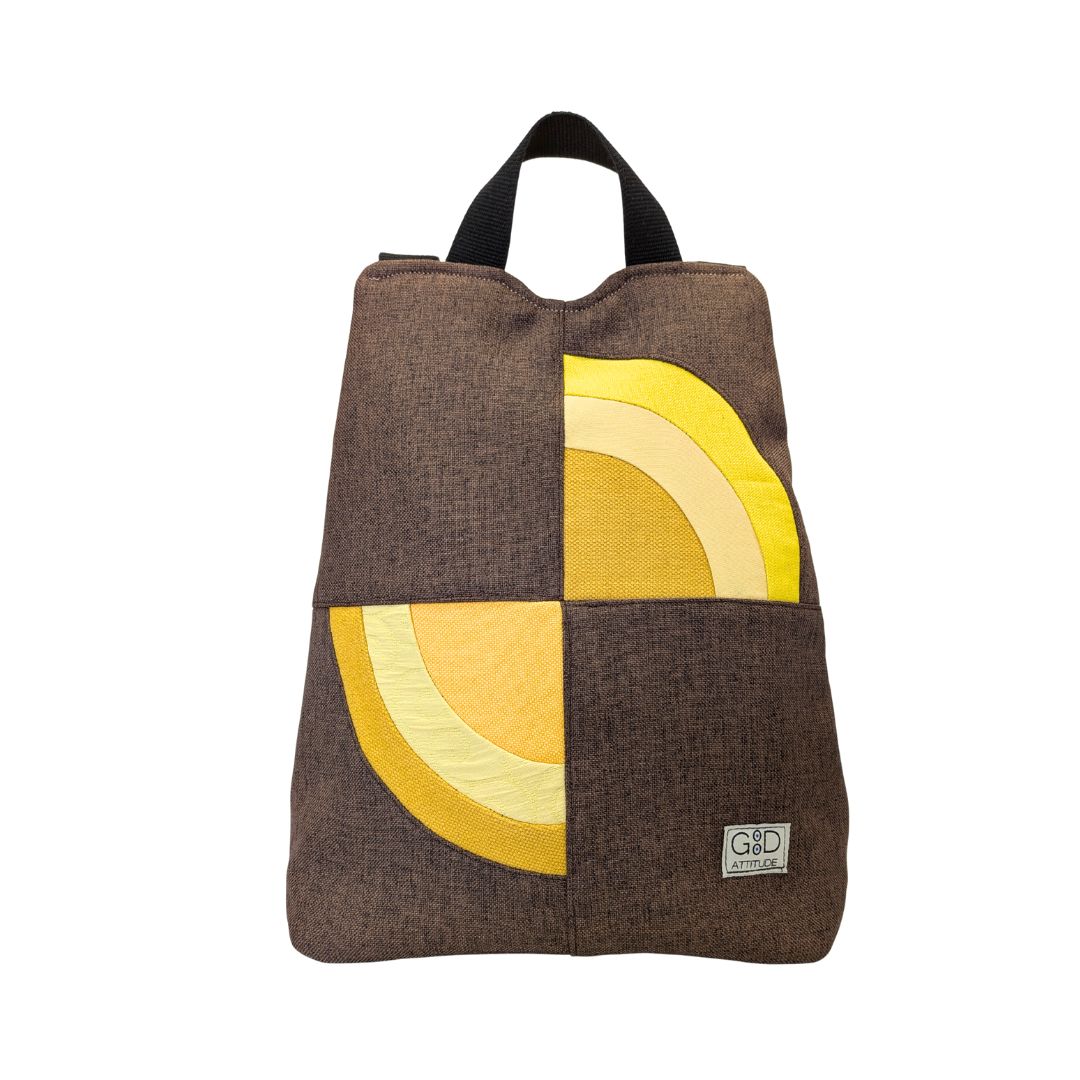 Mochila antirrobo Amanecer choco y amarillo