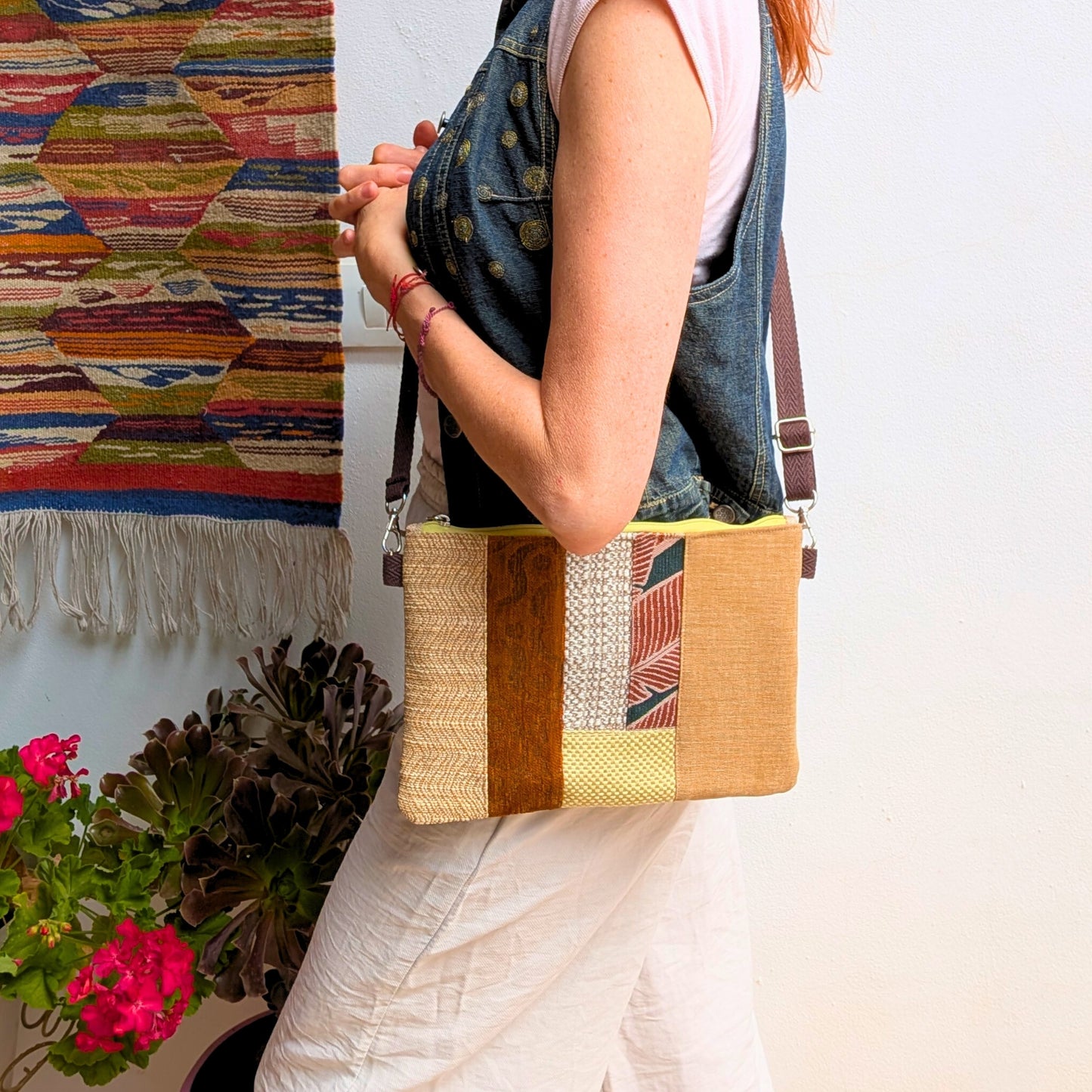 Bolso yin yang verde y tierra