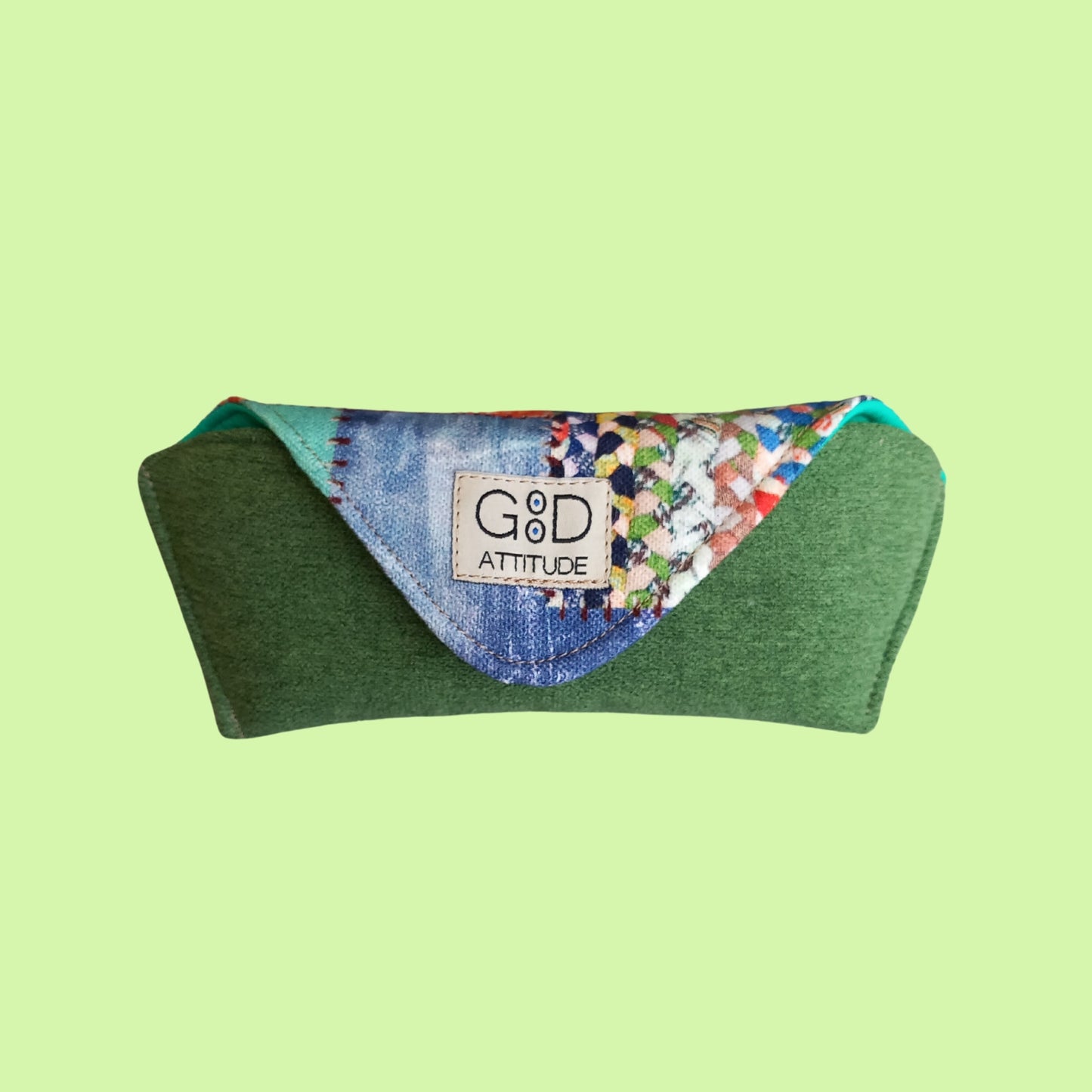 Funda para gafas patch verde