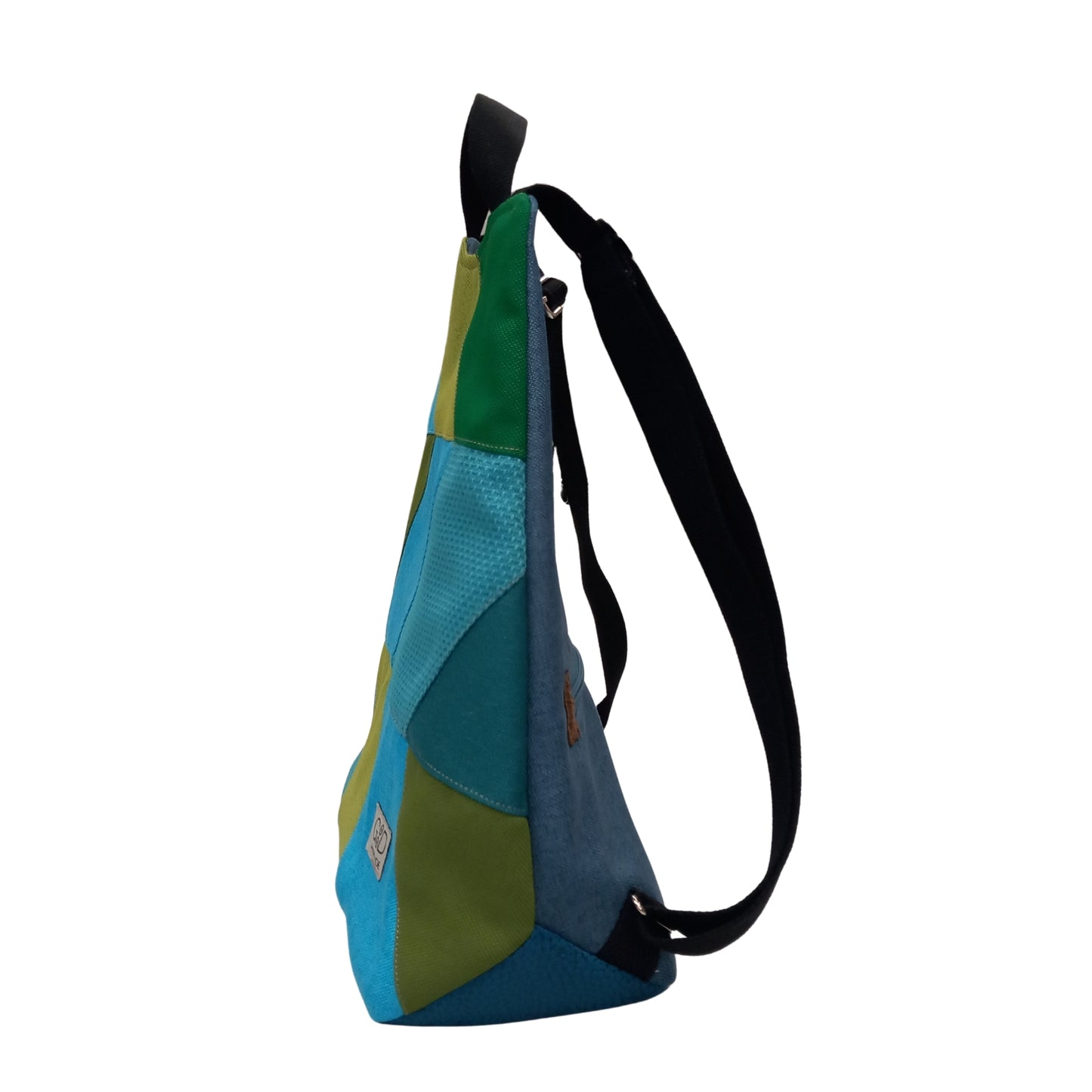 Mochila antirrobo Espigas verde y azul