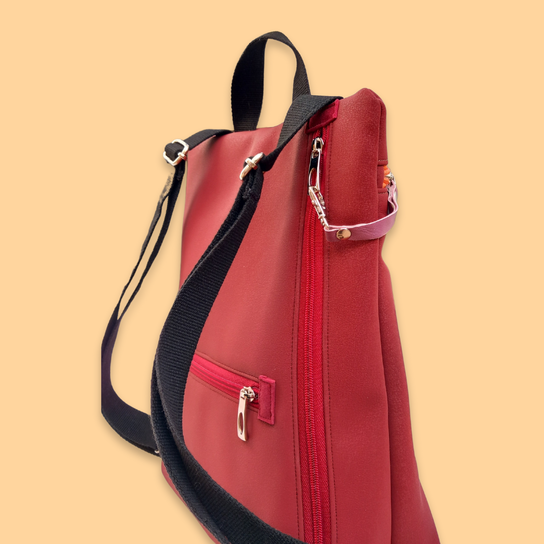 Mochila antirrobo Loira Ares burdeos mandarina