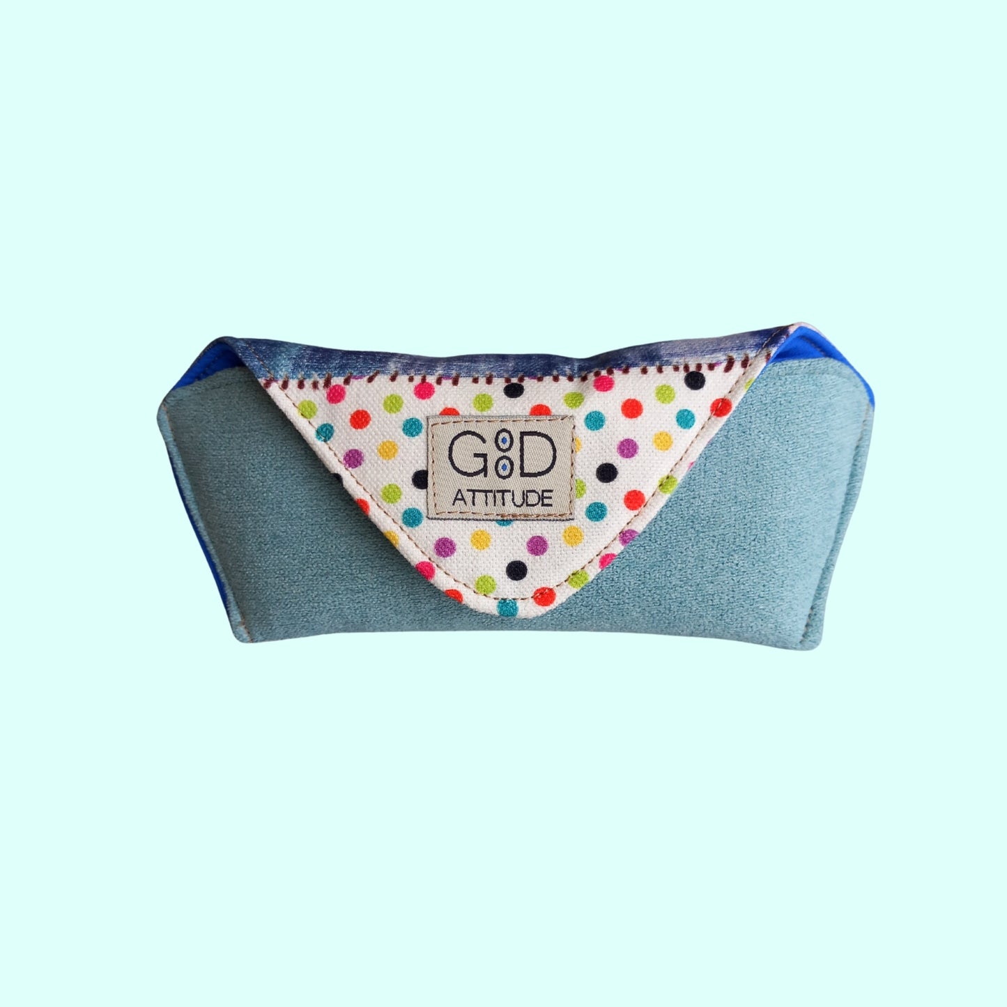 Funda para gafas patch celeste