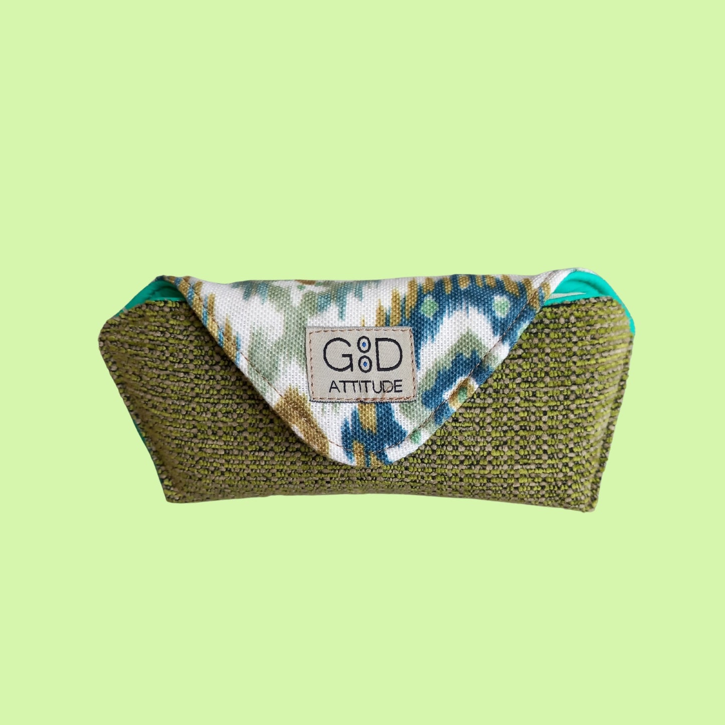 Funda para gafas rombos verde