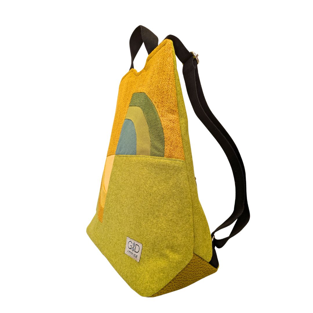 Mochila antirrobo Amanecer verde y amarillo
