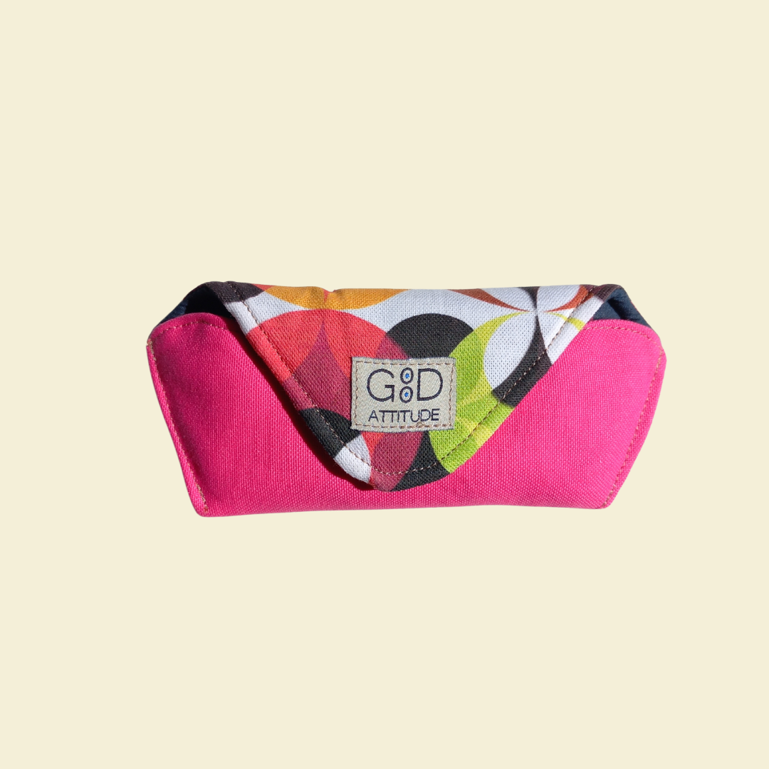 Funda para gafas retro rosa