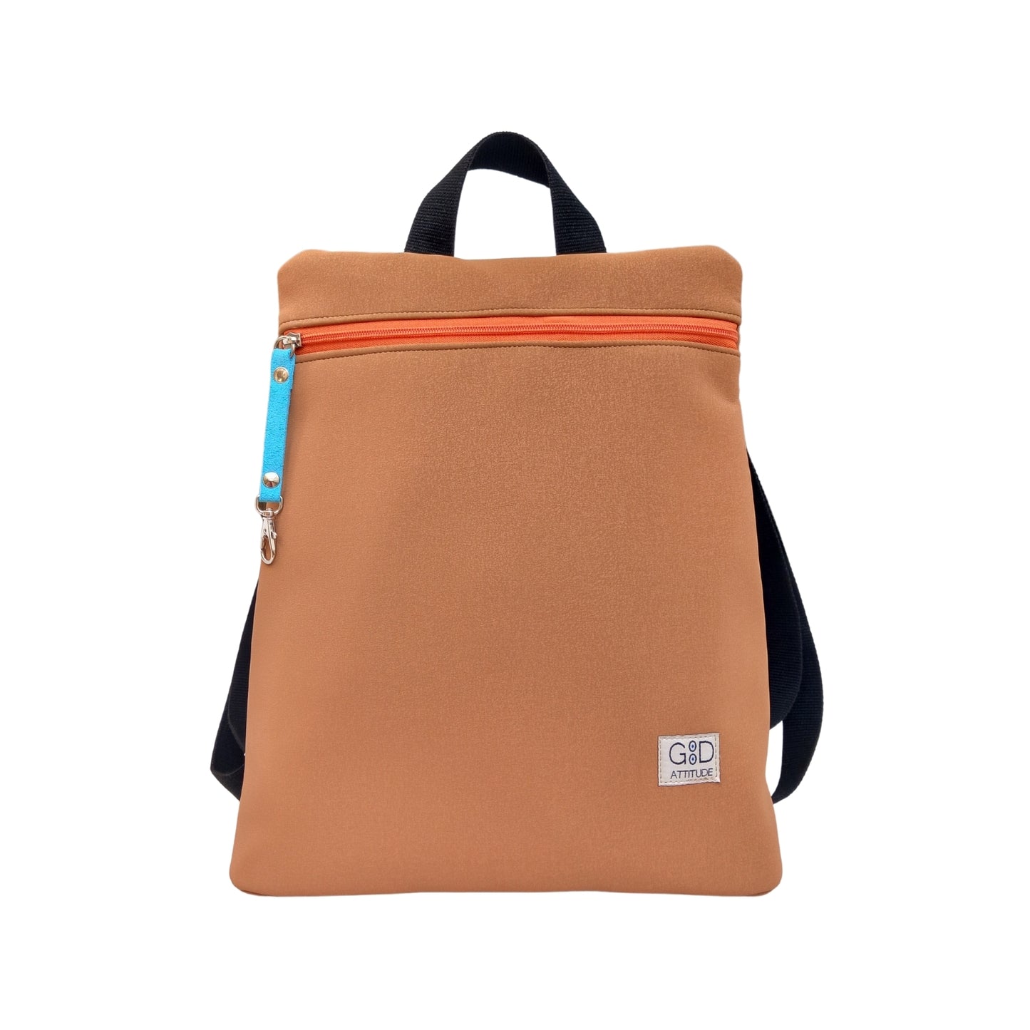 Mochila antirrobo Loira Ares cuero naranja