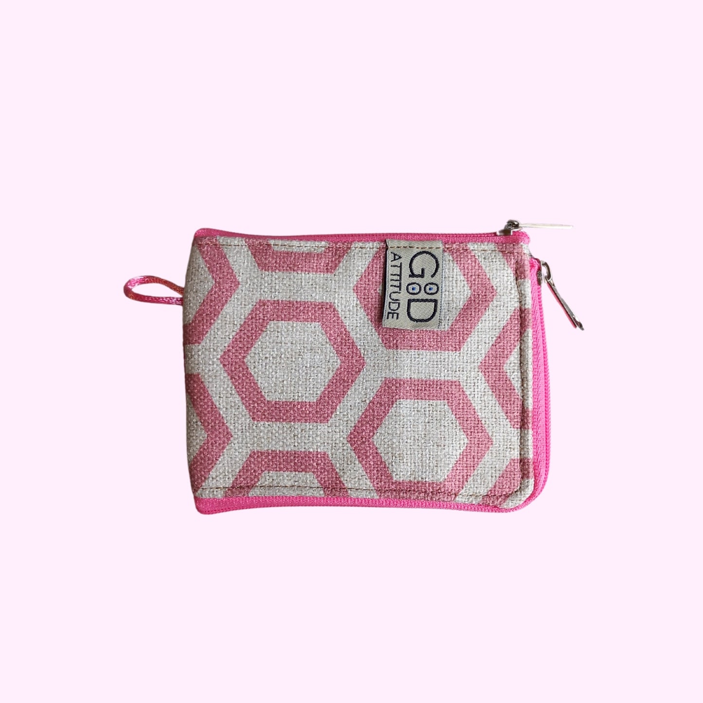 Monedero hexágonos rosa