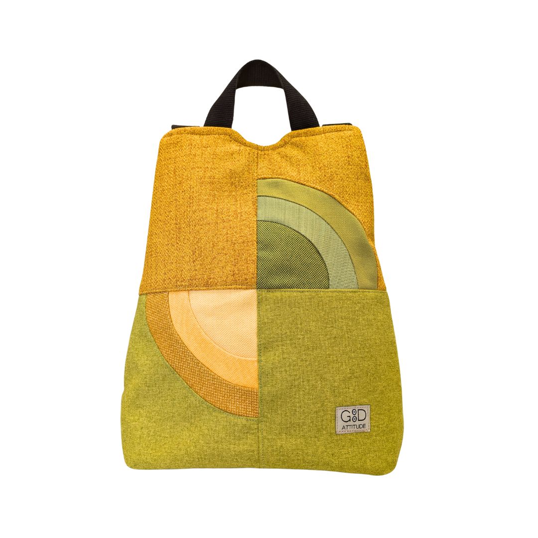 Mochila antirrobo Amanecer verde y amarillo