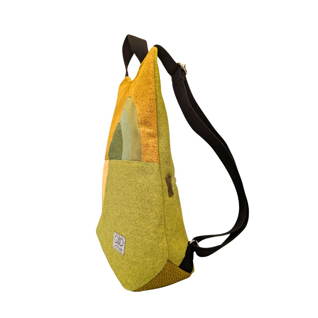 Mochila antirrobo Amanecer verde y amarillo