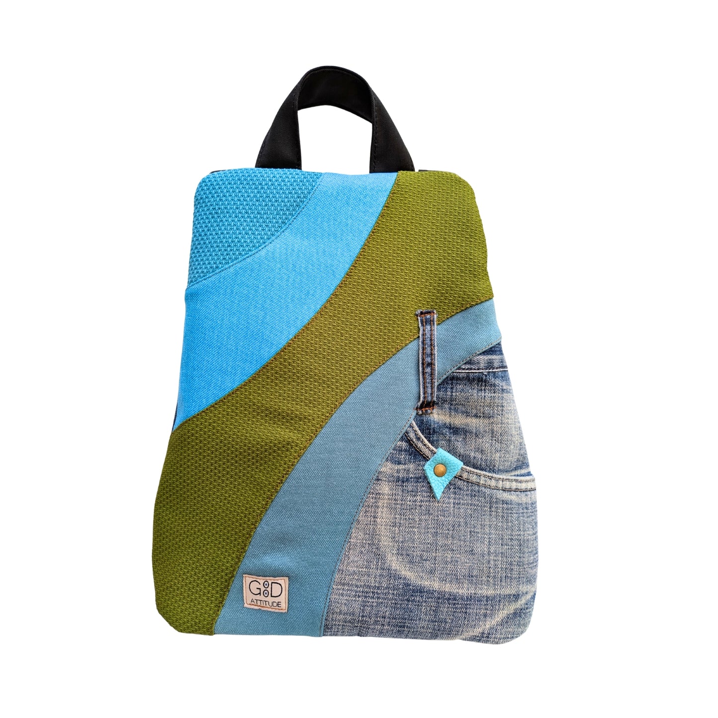 Mochila antirrobo Viento vaquero azul y verde nº95