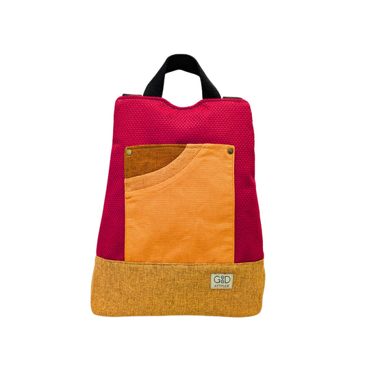Mochila antirrobo Pocket rojo y canela