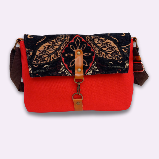 Bolso Atenea rojo y negro