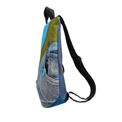 Mochila antirrobo Viento vaquero azul y verde nº95
