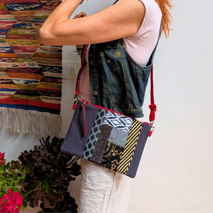 Bolso yin yang rojo y negro