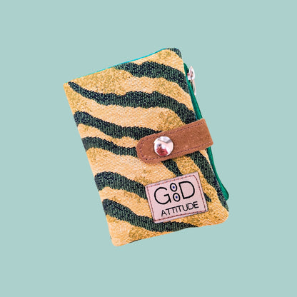 Cartera Minimal cebra verde