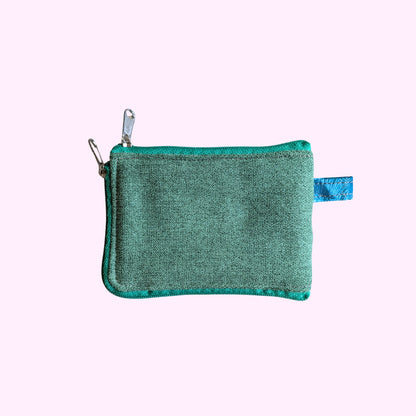 Monedero  flores verde