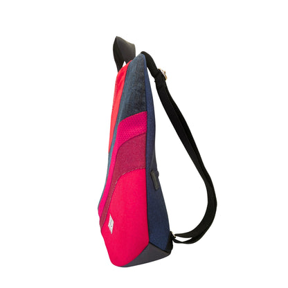 Mochila antirrobo Viento vaquero y rojo  nº134 PEQUEÑA