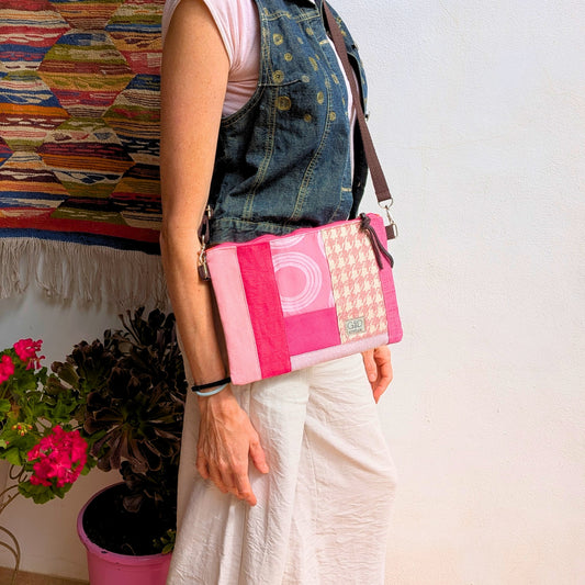 Bolso yin yang rosa y naranja