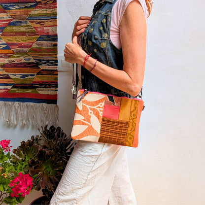 Bolso yin yang rosa y naranja