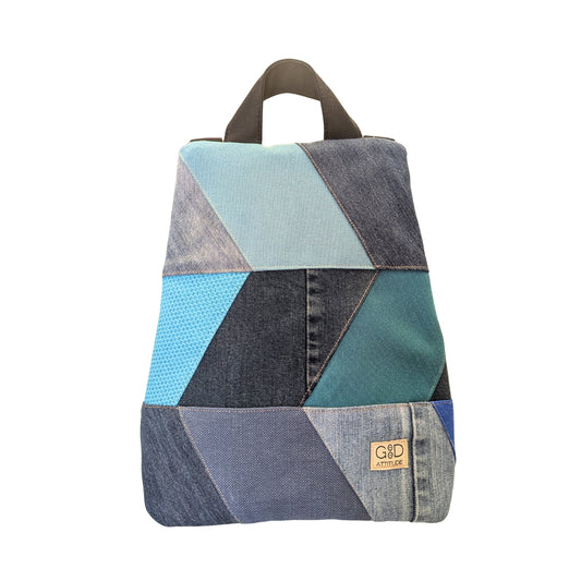 Mochila antirrobo Espigas vaquero y azul nº 136 PEQUEÑA