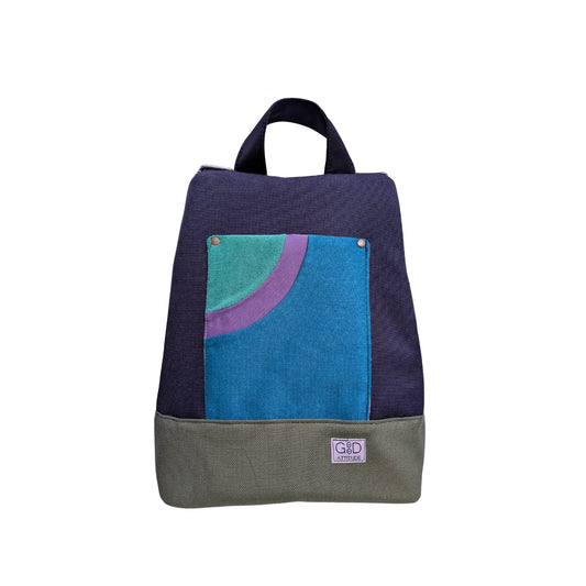 Mochila antirrobo artesana Pocket negra y turquesa