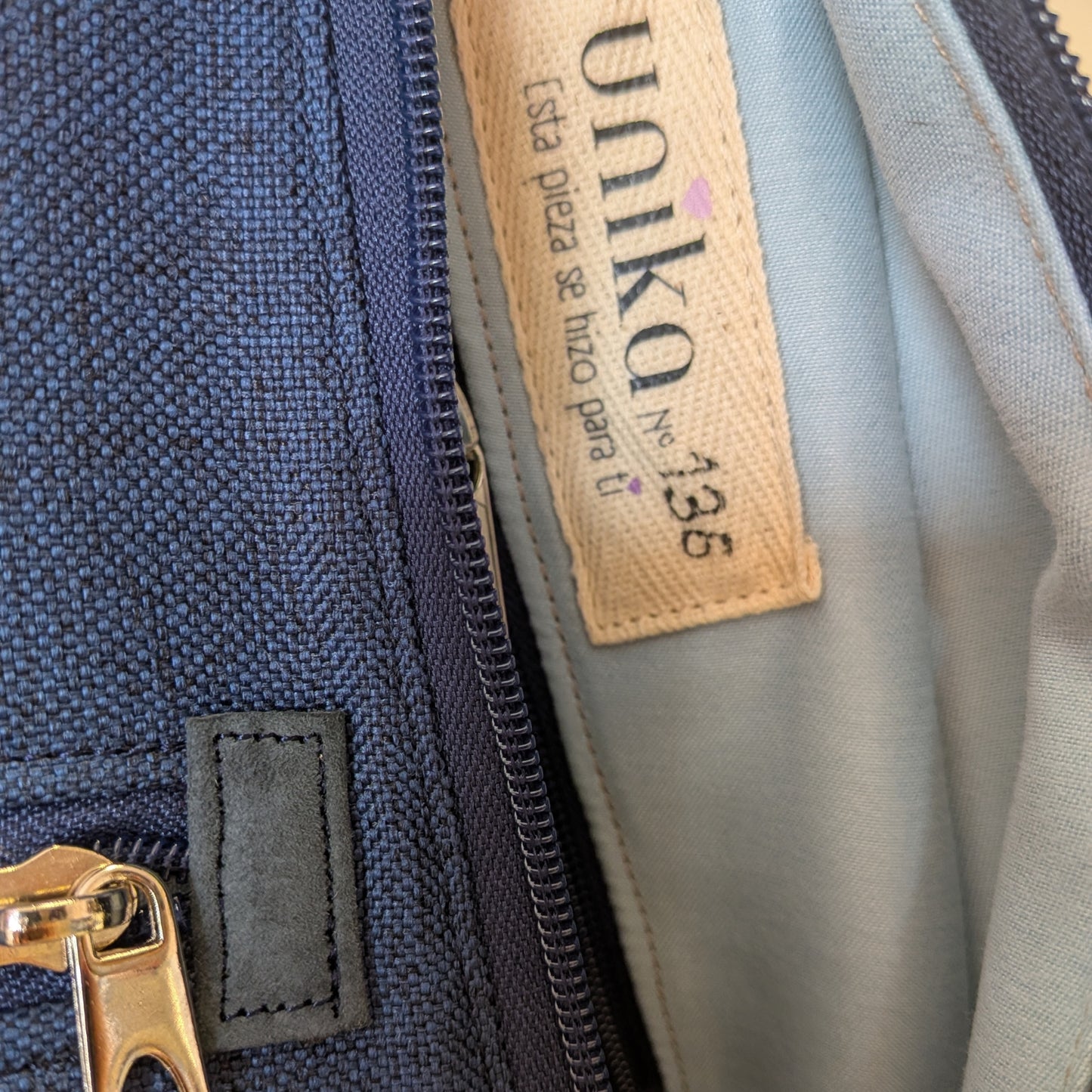 Mochila antirrobo Espigas vaquero y azul nº 136 PEQUEÑA