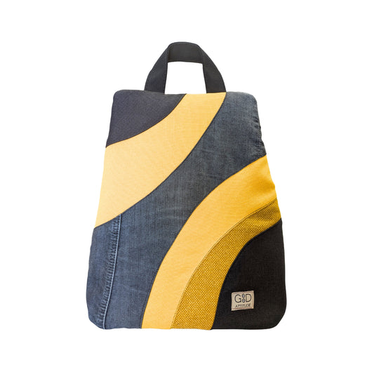 Mochila antirrobo Viento vaquero gris y amarillo nº 134 PEQUEÑA