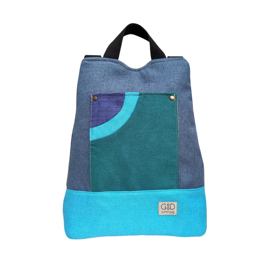 Mochila antirrobo Pocket azul y turquesa