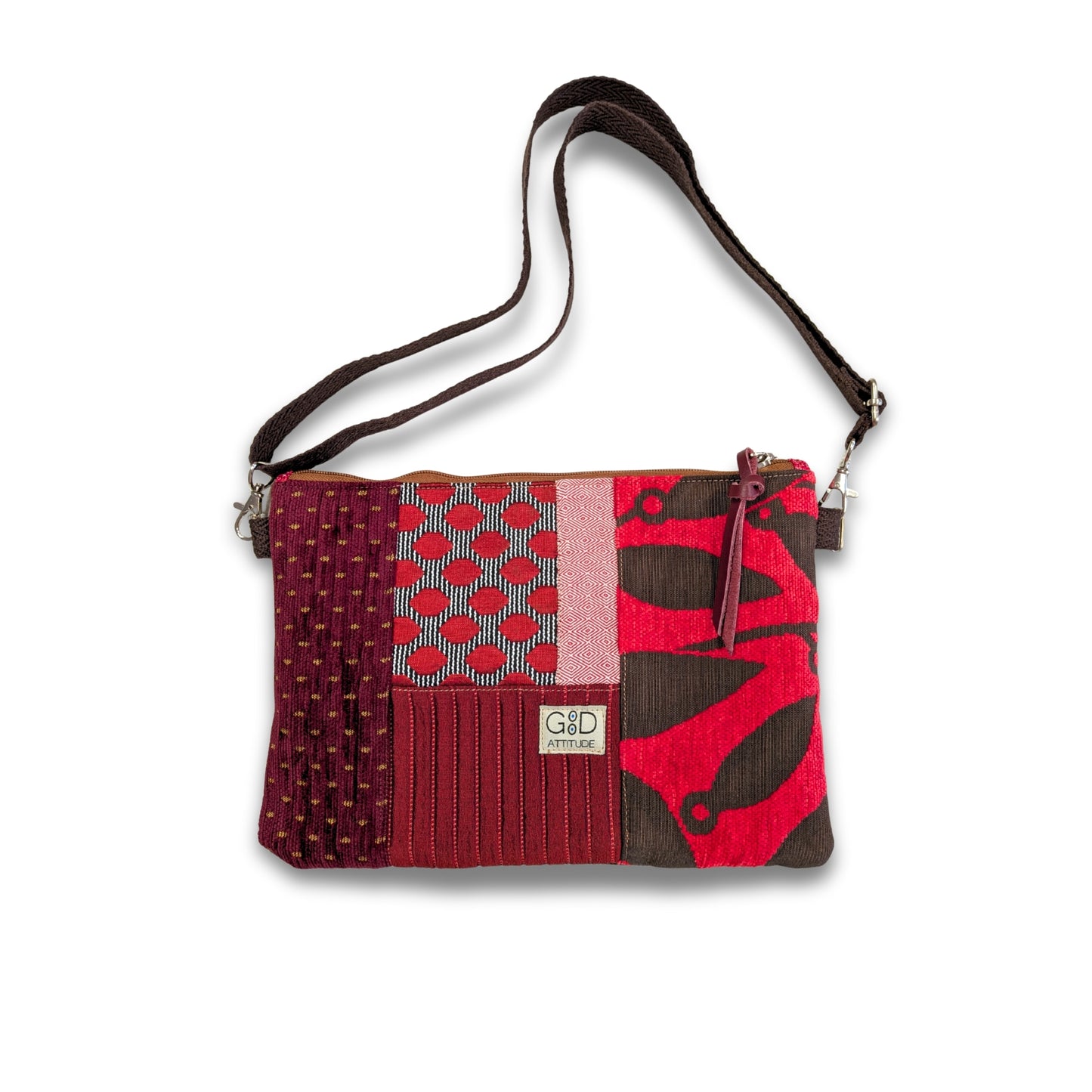 Bolso yin yang rojo y tierra