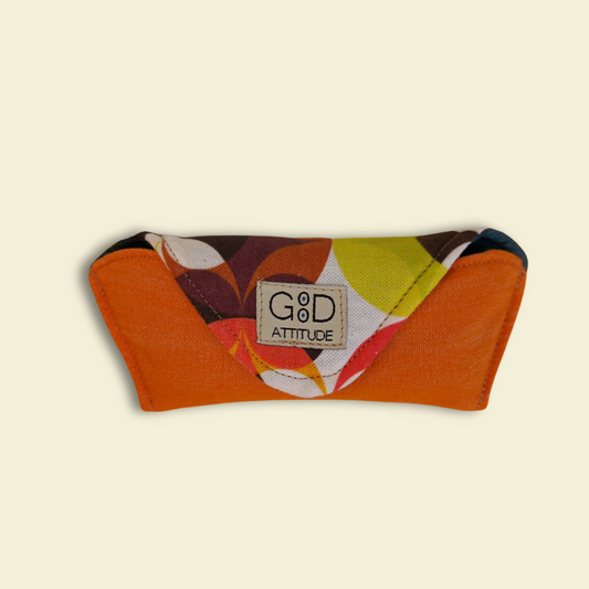 Funda para gafas retro naranja