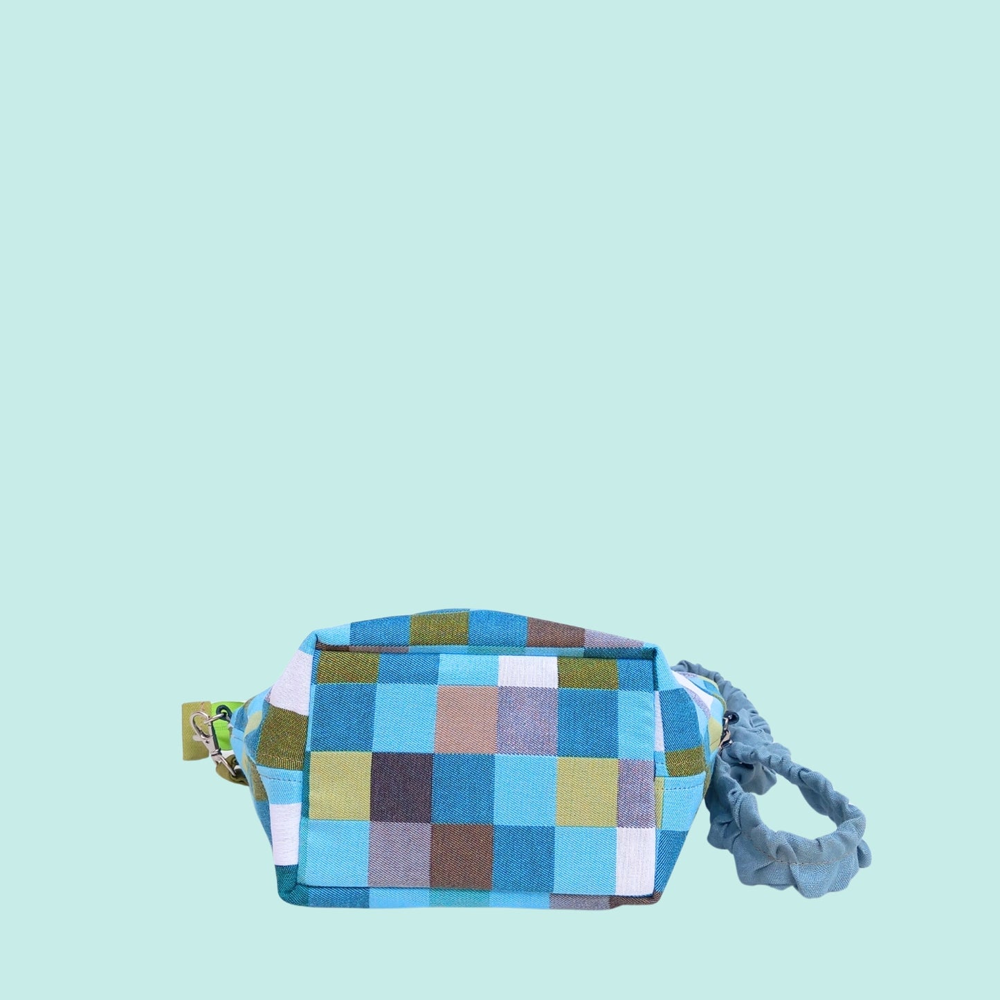 Bolso cabaset cuadros azul y verde
