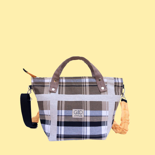 Bolso cabaset cuadros burberry grises