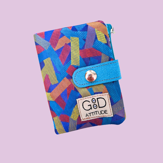 Cartera Minimal confeti azul