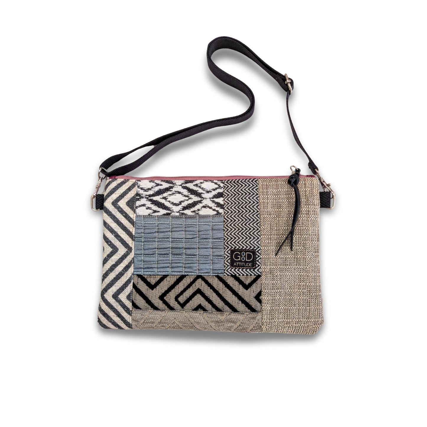 Bolso yin yang gris y lila
