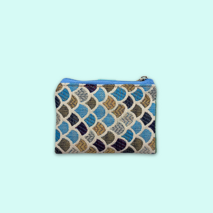 Cartera Minimal escamas azul