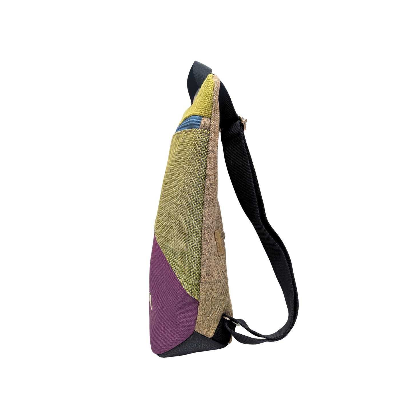 Mochila antirrobo artesanal Loira pocket verde, turquesa y mora