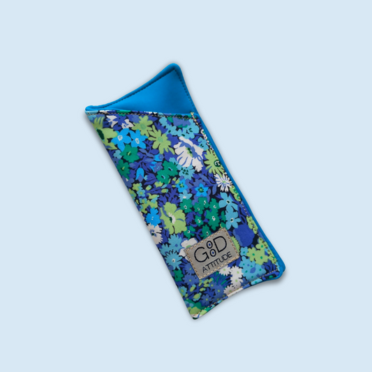 Funda de gafas mini flores azules