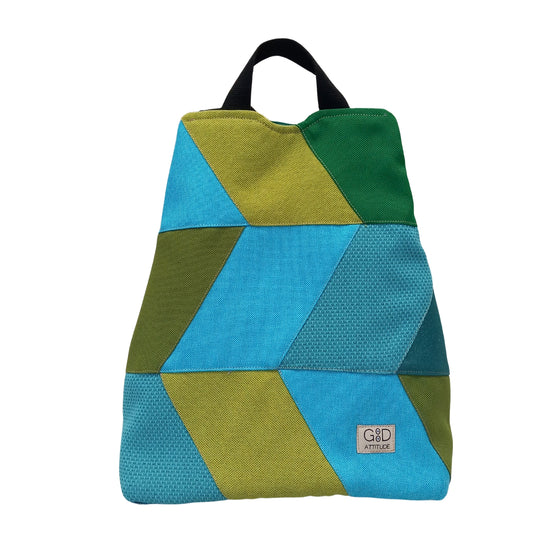 Mochila antirrobo Espigas verde y azul